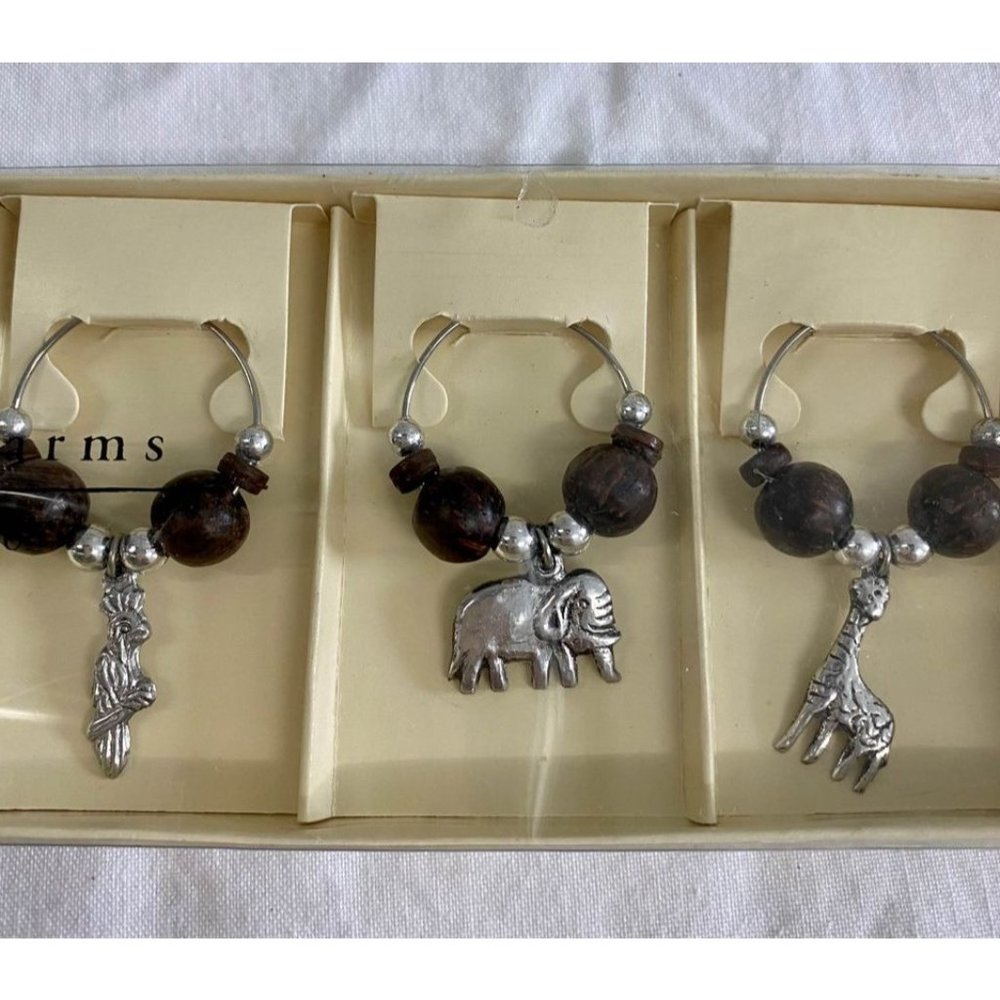 Pier 1 Wine Stopper and Jungle Animals Wine Marker